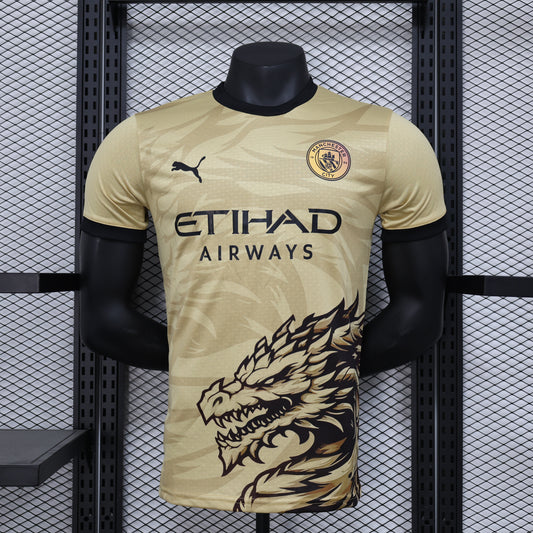 Special Edition Manchester City Shirt - Dragon Gold [Player Version] - Retro Classic Kits