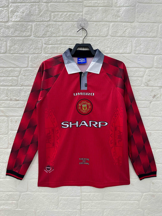 1996-98 Manchester United Home Shirt - Long Sleeve - Retro Classic Kits