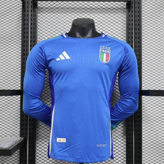 2024 Italy Home Shirt - Long Sleeve [Player Version] - Retro Classic Kits