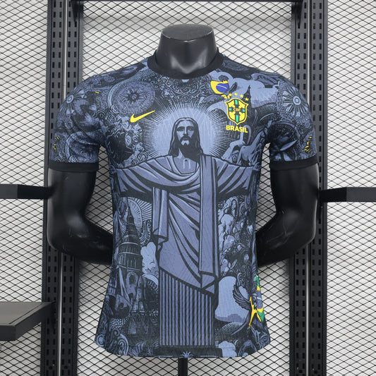 Limited Edition Brazil Shirt - Christ the Redeemer [Player Version] - Retro Classic Kits