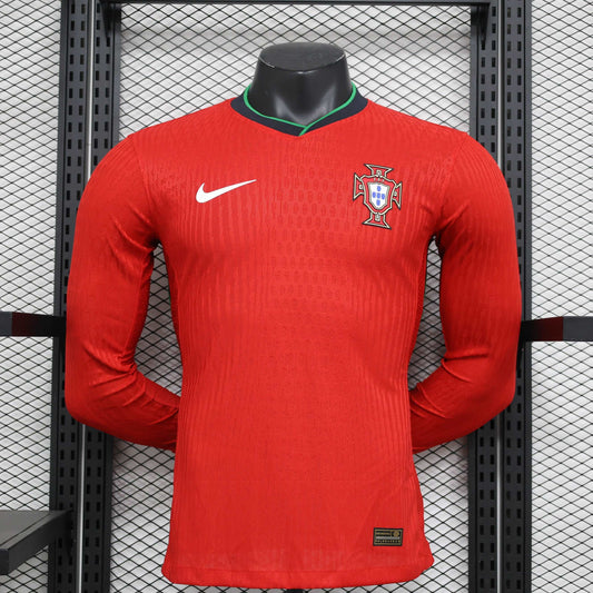 2024 Portugal Home Shirt - Long Sleeve [Player Version] - Retro Classic Kits