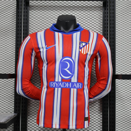 2024-25 Atletico Madrid Home Shirt - Long Sleeve