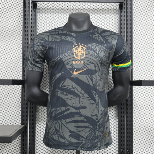 Special Edition Brazil Shirt - Black [Player Version] - Retro Classic Kits